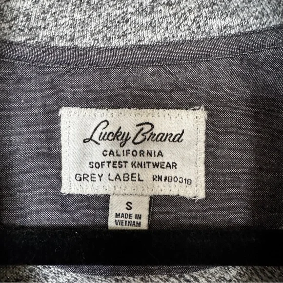 Men’s Lucky Brand Grey Half Zio Pullover Sweater Size Small - Picture 6 of 8